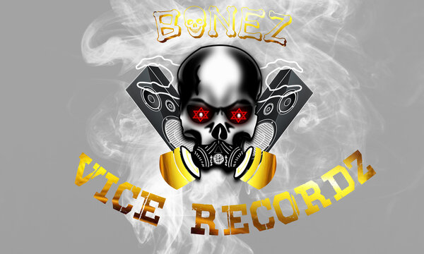 Bonez Vice Recordz a record label logo design
