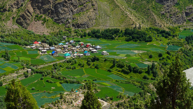 beautiful keylong village in himachal pradesh