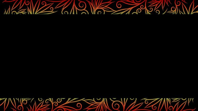 Luxurious batik flower line art pattern of indonesian culture traditional opening animation motion graphic 