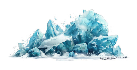 Glaciers Ice bergs isolated on transparent background cutout PNG