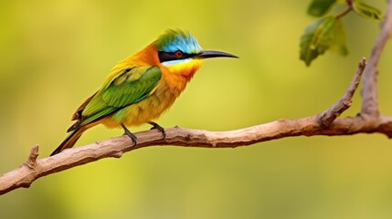 Obraz premium A Blue-Crested Bee-Eater Perched on a Branch