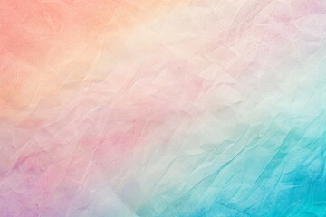 Obraz premium Crumpled pastel paper texture with blue, pink, orange, yellow, and white hues. Perfect for adding color to projects with a vintage feel