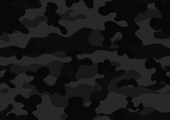
camouflage black pattern dark gray background night texture seamless vector illustration