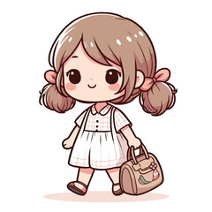 A little girl with a bag