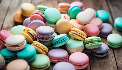 Obraz premium Colorful macaroons as a background. 