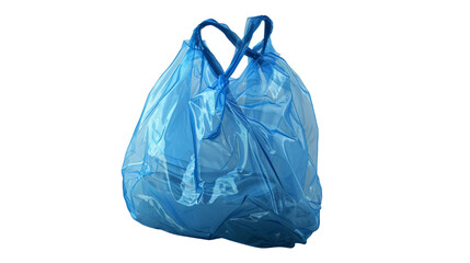 Fototapeta premium 3d render blue plastic bag isolated on transparent background