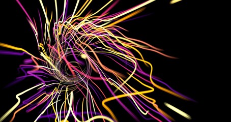 colorful light trails with motion blur effect, long time exposure.
