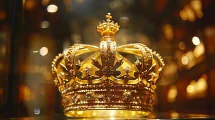 Fototapeta premium Golden Crown with Gems.