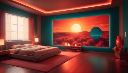 Photo interior modern design room 3d illustration