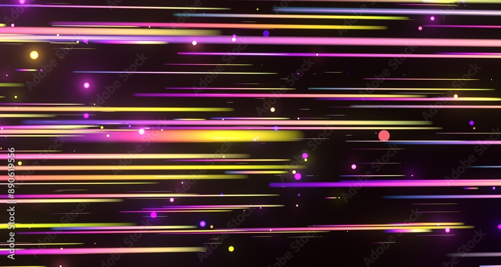 Poster image of colorful light trails with motion blur effect