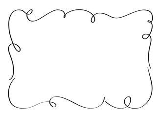 Doodle Horizontal Frame, Hand Drawn Border