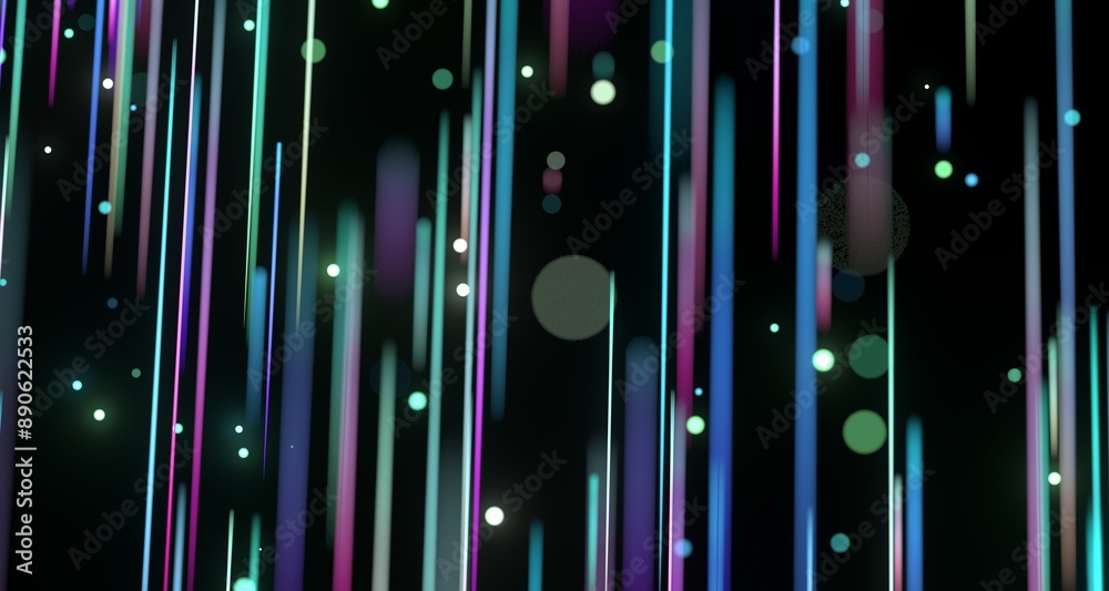 Poster image of colorful light trails with motion blur effect