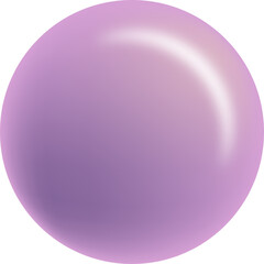 3D of purple bubble with bright light, Christal ball, vector, element