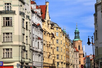 Josefov, Prague - Kaprova street. Top landmarks of Czech Republic.