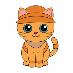 Playful cat in a witch's hat inside a carved pumpkin with Halloween decorations in a fun vector illustration for Cat Day