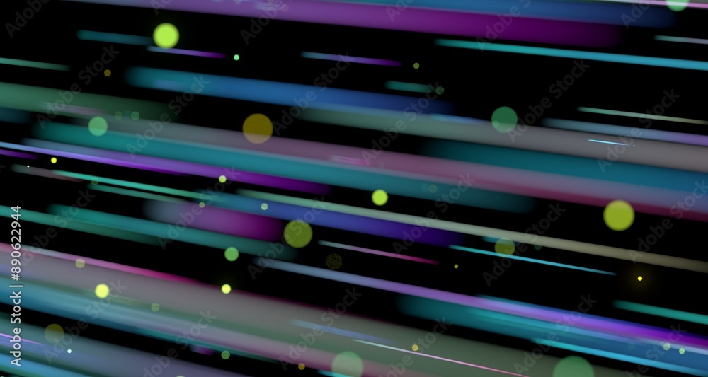 Poster image of colorful light trails with motion blur effect