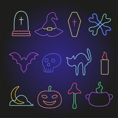 Neon Halloween icons