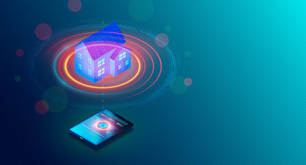 PropTech and Smart Home Technology Concept - 3D Illustration