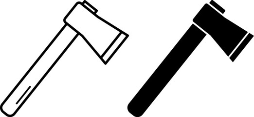 Axe icons. Black and White Vector Icons. Tourist equipment. Camping and Tourism Concept