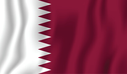 Obraz premium Realistic Qatar national flag perfect color, scale, and proportion.