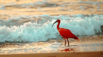 flamingo on the beach