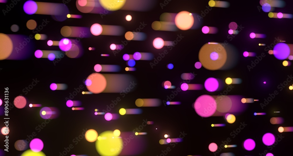 Poster image of colorful light trails with motion blur effect