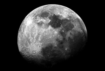 Detailed astronomical photo showcasing the moon's surface.