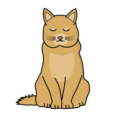 Cat Sleepy Cartoon Vector Illustration