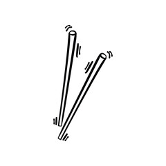 Asian Chopstick, Japanese and Chinese Food Stick Icon Doodle Illustration
