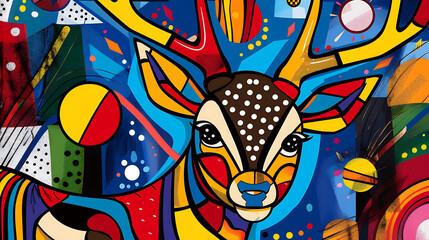 Fototapeta premium Abstract deer design, wallpaper, beautiful wild animals and prey for predators