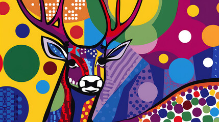 Obraz premium Abstract deer design, wallpaper, beautiful wild animals and prey for predators