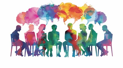 Diverse professionals engage in a global conference, emphasizing mental health inclusivity in modern society. Collaborative brainstorming sessions foster innovative solutions.