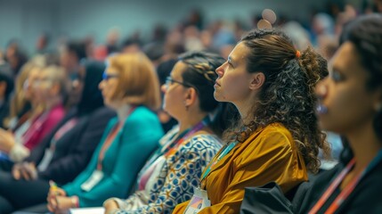 Diverse professionals engage in a global conference, emphasizing mental health inclusivity in modern society. Collaborative brainstorming sessions foster innovative solutions.