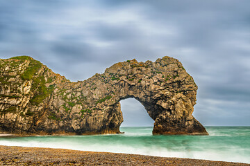 Beautiful sea view of Durdle Door, part of the Jurassic Coast, Dorset UK