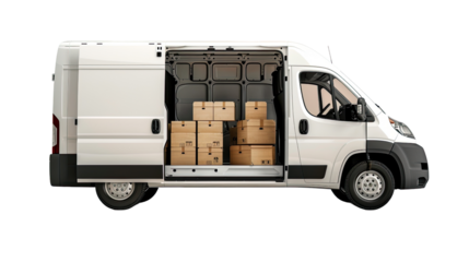 Delivery van transparent background