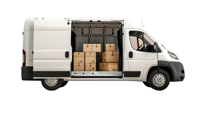 Delivery van transparent background