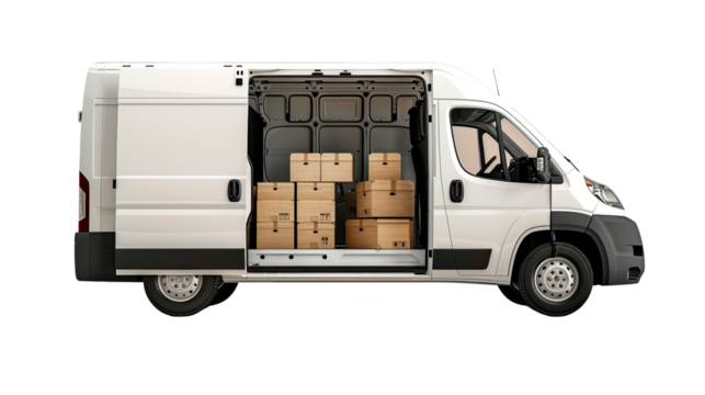 Delivery van transparent background