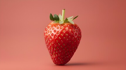 Luscious ripe red strawberry closeup with natural background