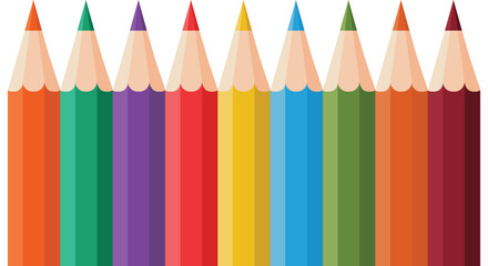 color pencils isolated on white background, Cartoon Colored Pencils