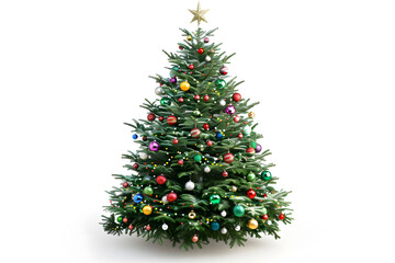 Fototapeta premium Realistic illustration of a Christmas tree isolated on white background