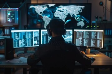 cybersecurity expert analyzing data