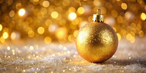 close up of a golden christmas ball AI-Created Content