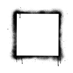 Spray paint graffiti stencil frames. Black airbrushing paint banner, stenciling backdrop and spray paint texture borders. Brush splash abstract rectangular stencil border. Isolated vector icons set