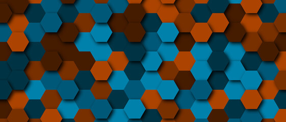21:9 ultra-wide wallpaper Vibrant hexagon pattern background, geometric design, modern art, digital illustration, seamless texture, 4k ultra-wide.