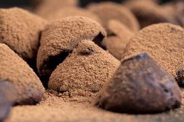 sweet candies made from natural ingredients with cocoa beans