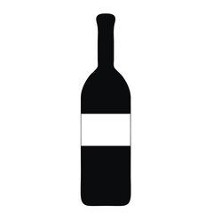glass bottle with label vector icon