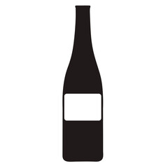 glass bottle with label vector icon