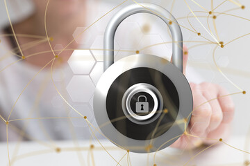 abstract lines with dots over dark background.