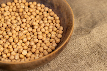 uncooked healthy grains of chickpeas porridge