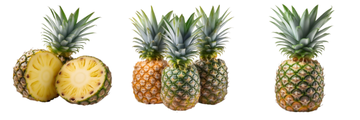 pineapples isolated on transparent background